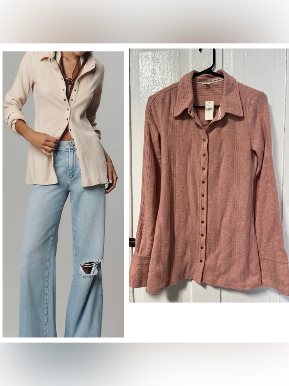 NWT Anthropologie Pilcro Brushed Button Down snap Front Cardigan Sweater size S - Picture 1 of 8